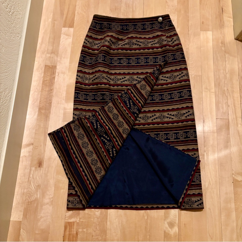 Vintage Pendleton Knockabouts Southwestern Blanket Wool Wrap Around Maxi Skirt